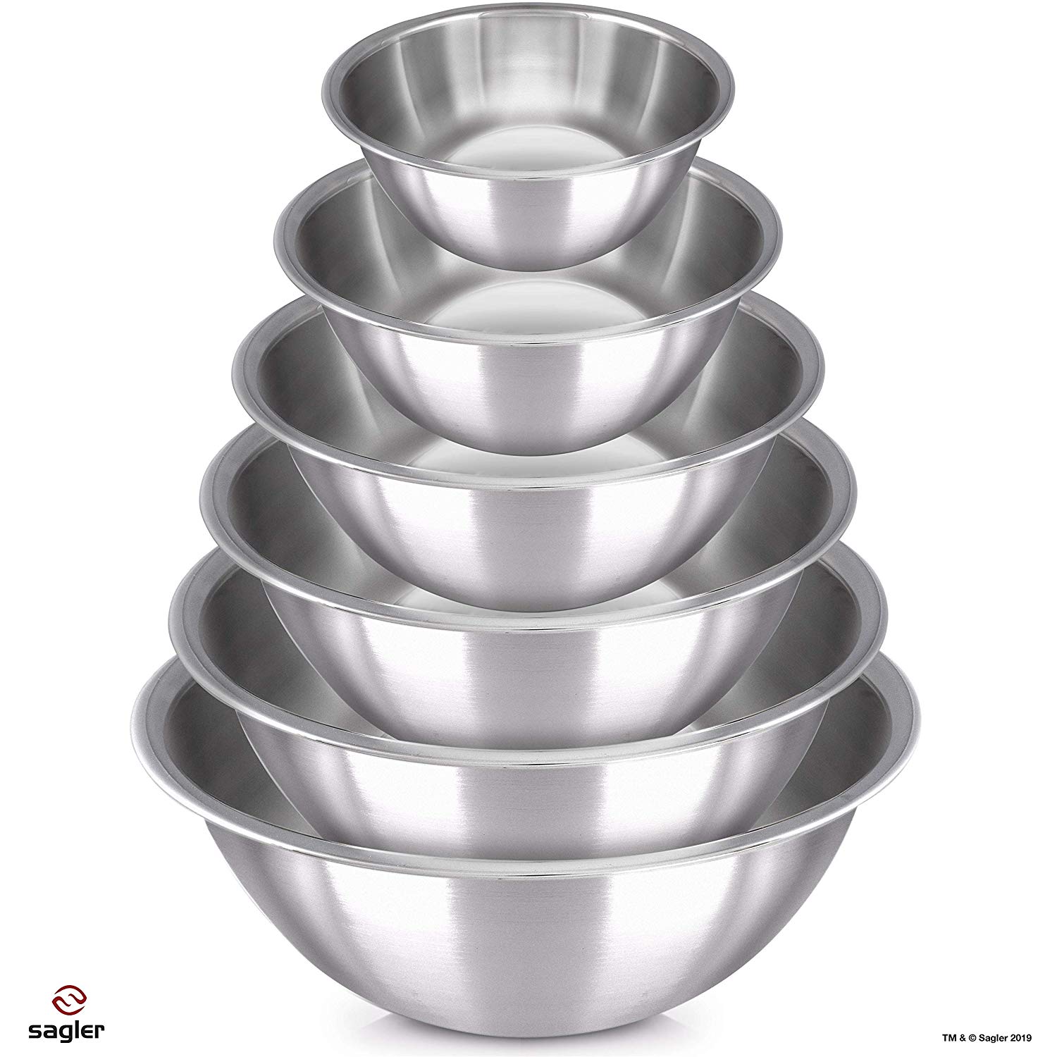 Home-it Set of 6 stainless Steel Mixing Bowls - image 4 of 5
