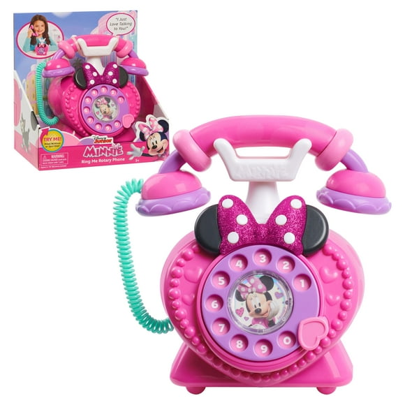 Disney Junior Minnie Mouse Ring Me Rotary Pretend Play Phone, Lights and Sounds, Kids Toys for Ages 3 up