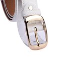 thumbnail image 3 of Cinturón de Hebilla de Metal para Mujer Cinturón de Mezclilla Simple de Moda Cinturón de material cuero de Color Sólido , Blanco Yinane Cinturón de mujer, 3 of 4
