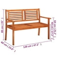 thumbnail image 2 of vidaXL Bench Natural wood Solid eucalyptus wood 47.2 in long Durable, 2 of 6