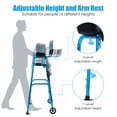 thumbnail image 3 of Costway Folding Aluminum Alloy Wheel Walking Frame Adjustable Walker with Armrest Support Blue, 3 of 13
