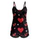 thumbnail image 3 of MKLEKYY Camisola Corta de Mezclilla para Mujer, conjunto de 2 Piezas con Estampado Sexy, Ropa de Dormir de Encaje Sin Espalda, Lencería con Ribete, Pantalones Cortos, Traje, 3 of 4