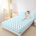 thumbnail image 4 of Feelyou White Blue Abstract Full Size Sheets, Fashion Polkadot Bed Sheets, 4-Piece, 4 of 7
