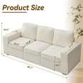 thumbnail image 5 of Me'On 80'' Sofa Couch for Living Room, Modern Loveseat Sofa with Side Pocket, 3-Seater Couches for Bedroom, Apartment, Teddy Wool White, 5 of 9