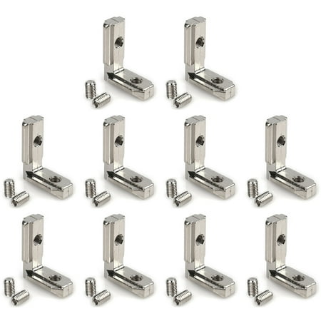 

Geeshop 10Pcs T-Slot L-Shape Corner Bracket T-Slot Aluminum Extrusion Profile with Screw
