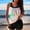 Multicolor_f, variant on JSGEK Women Tankini Bathing Suit Fashion Print Slimming Effect V Neck Style Swimwear Set Trendy Style Easy Care Fabric Multicolor L