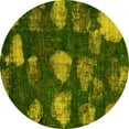 thumbnail image 1 of Ahgly Company Indoor Round Abstract Yellow Modern Area Rugs, 4' Round, 1 of 4