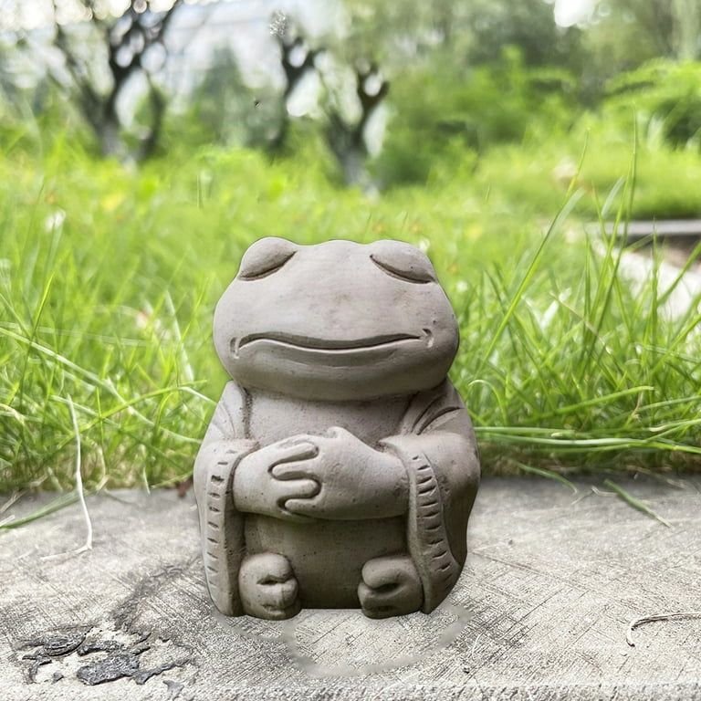 Honrane Frog Ornament Yoga Relaxed Pose Resin Zen Buddha