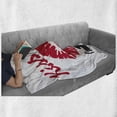 thumbnail image 6 of 50th Birthday Soft Flannel Fleece Throw Blanket, Red Colored Lips Stencil Art Style Kiss Me Im 50 Words, Cozy Plush for Indoor and Outdoor Use, 50" x 70", Red Black White, by Ambesonne, 6 of 6