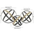 thumbnail image 4 of 6", 5", 4"H Black Metal Orb Geometric Sculpture with Gold Accents, by DecMode (3 Count), 4 of 11