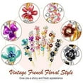 thumbnail image 7 of 12 Pieces Vintage Flower Hair Pins Decorative Metal Gold Tone Hairpins Colorful Floral Design Hair Clips French Rhinestone Hair Decorative Accessories for Women Girls, 7 of 7