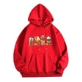 thumbnail image 1 of Rbaofujie Tunique à Capuche pour Femmes Mode à Capuche à Cordon Manches Longues Imprimé Haut Rouge Coa pour Adolescentes, 1 of 5