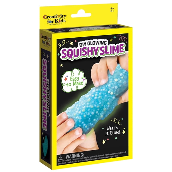 Creativity for Kids DIY Glowing Squishy Slime Kit | Screen Free Summer Craft | Hands-On STEM & Sensory Activity (Ages 6 )