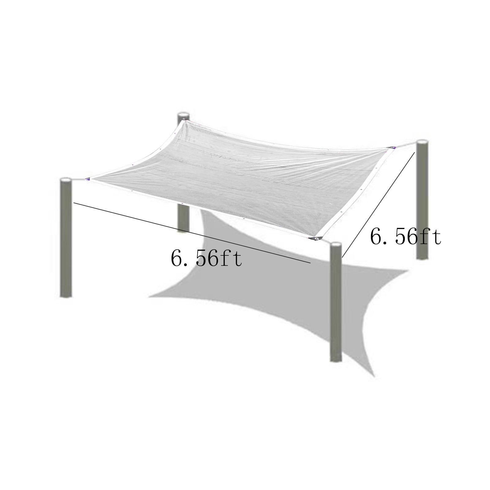Garden Shade Cloth, Sunscreen Fabric, White Plastic Shade Sail for Patio, Pool, Garden, UV Block, Breathable Mesh, 1 Piece