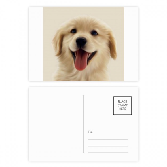 Dog Pet Tongue Hair Ears Art Deco Fashion Postcard Set Birthday Mailing Thanks Greeting Card