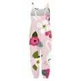 thumbnail image 4 of CUZIBR Toddler Baby Girl Casual Easter One Piece Outfits Overall Cute Rabbit Prints Jumpsuit Sleeveless Spaghetti Strap Square Collar Romper High Waist Wide Leg Pants Cozy Bodysuit,Pink,1-2 Years, 4 of 5