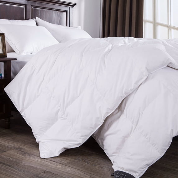 Puredown Baffle Box Design 100% Cotton 700 Fill Power European Down Comforter Duvet Insert, Full/Queen, White