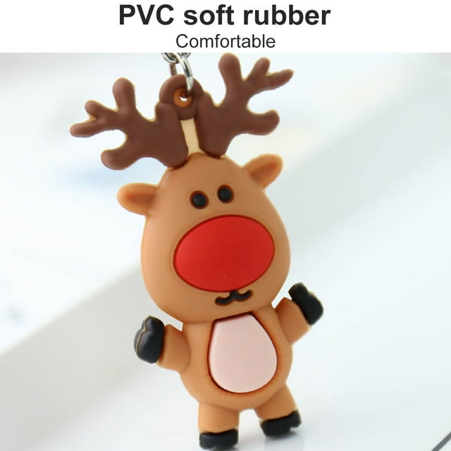 facefd Keychain Christmas Themed Silicone Pendant Key Ring Bag Christmas silicone keychain Decorative Attachment Alloy Keychain, Type 8