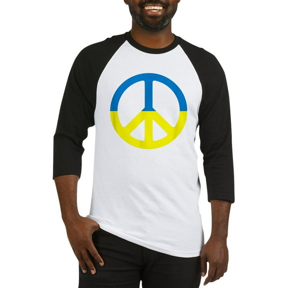 CafePress - Peace In Ukraine. Stand With Ukrai Baseball Jersey - Cotton Baseball Jersey, 3/4 Raglan Sleeve Shirt