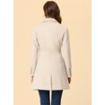thumbnail image 4 of Abrigos largos de invierno con solapa con muesca y un solo pecho para mujer Gran Blanco XL, 4 of 6