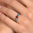 thumbnail image 4 of Gem Stone King 10K Yellow Gold Red Garnet and Persian Blue Moissanite Engagement Ring for Women | 1.55 Cttw | Round 5MM | Gemstone January Birthstone | Size 5, 4 of 6
