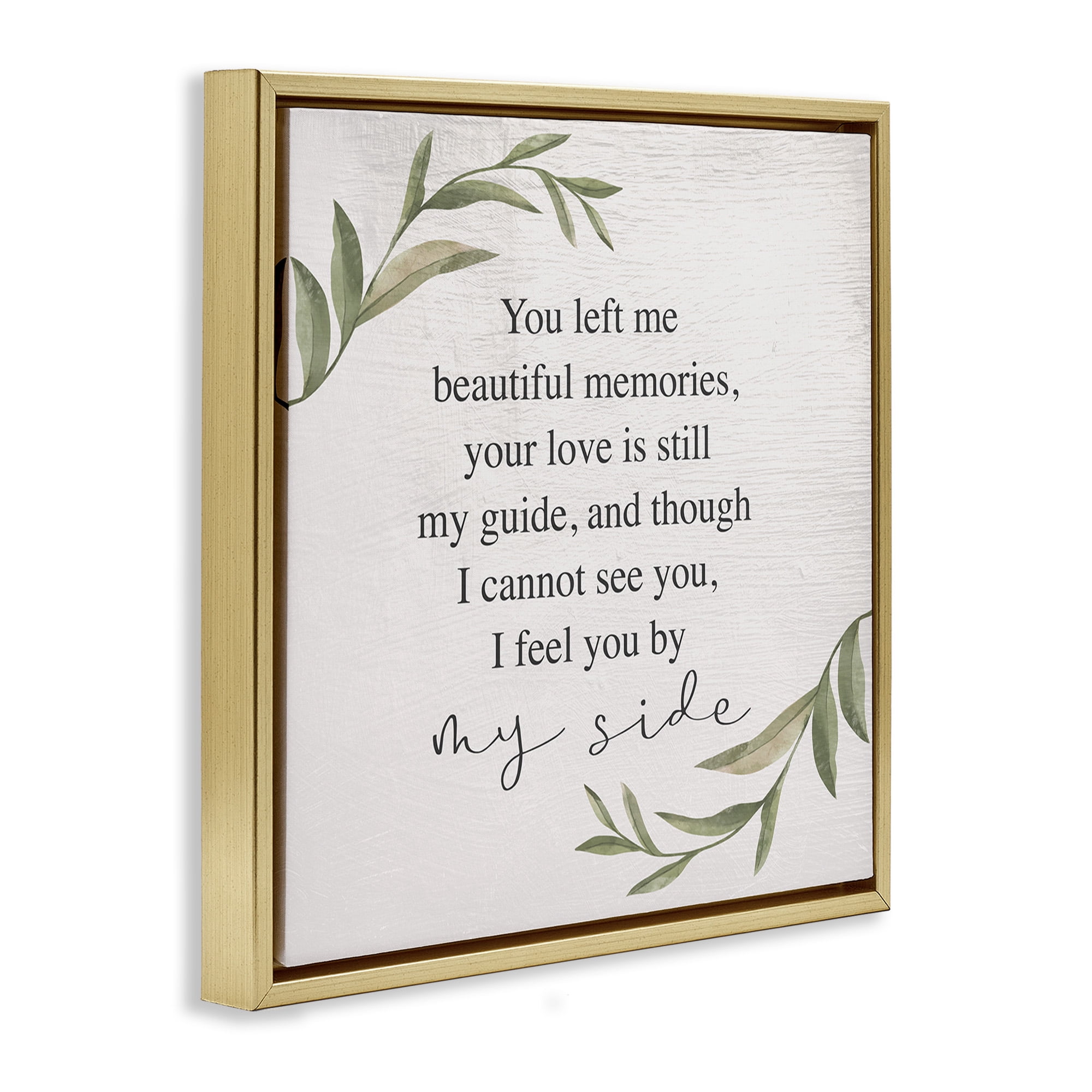 Stupell Industries Grieving Inspirational Heartfelt Phrase Inspirational Painting Gold Floater Framed Canvas Art Print Wall Art, 18 x 18