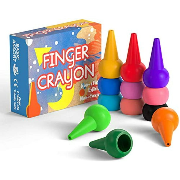 GiBot Toddlers Crayons PalmGrip Crayons, 12 Colors Paint Crayons
