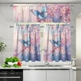 thumbnail image 2 of Butterfly Curtain and Valances Set for Kitchen Windows Valances Farmhouse Style Home Decor Cherry Blossom Window Treatments Valance Short Curtains Sheer Valance 36", 2 of 5