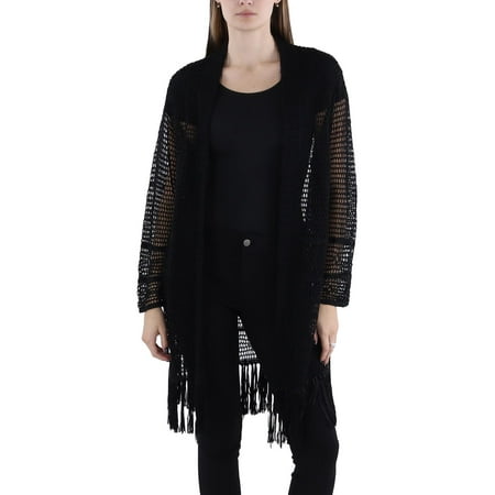 Lauren Ralph Lauren Womens Fringe Crochet Cardigan Sweater