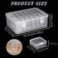 thumbnail image 3 of 14-Grid Clear Plastic Bead Organizer Set Blue, Craft Storage Box with Hinged Lids, Removable Inner Containers for Jewelry, Fishing, 6.5x5x2.36 Inch, By Preplabs, 3 of 9