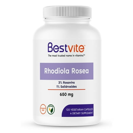 Rhodiola Rosea 650mg (120 Vegetarian Capsules) (Best Quality Rhodiola Rosea)