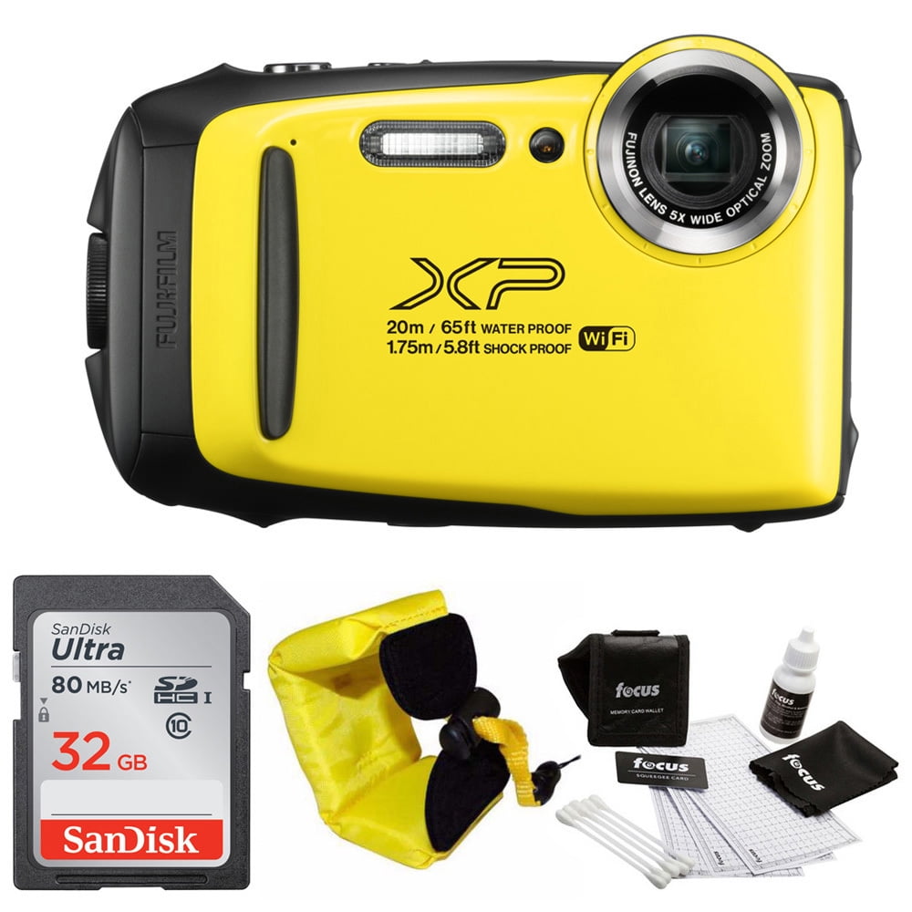 FujiFilm FinePix XP130 Digital Camera (Yellow) with Strap & 32GB