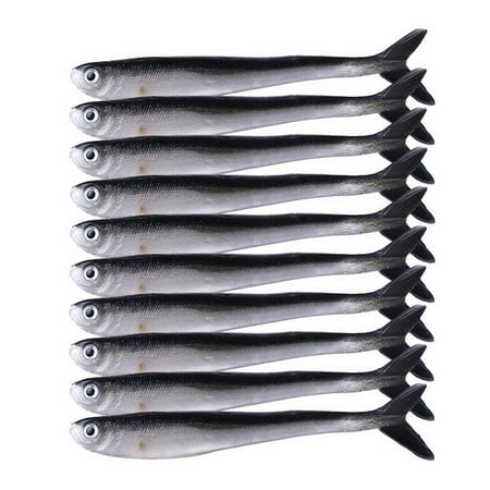 10pcs/Bag Soft Lure 80mm Wobbler Soft Jig Head Bait Bass Crankbait Swimbait Lures Artificial Baits For Fishing Lure Accessories