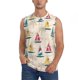 thumbnail image 1 of Balery Reto Marine Nautical Camisetas sin mangas para hombre, absorbe la humedad y protege contra el mal olor.-XX-Large, 1 of 7