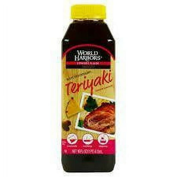 World Harbors Maui Mountain Teriyaki Sauce & Marinade 16 Oz Squeeze (Pack of 6)