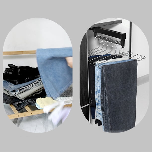 Lot De 4 Cintres 5 Niveaux Acier Inoxydable – Gain De Place Pour Jeans, Pantalons, Écharpes & Serviettes