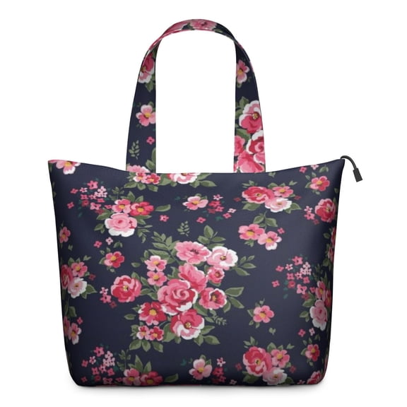 Pioneer Flower Floral Print Pattern Travel Tote Bags for Women Carry On,Large Weekender Bags for Women Travel,Multi Functional Duffle Bag for Work,Shopping,Sports