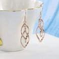 thumbnail image 2 of 18K Gold Plated Gold Earrings for Women Classic Infinity Swirl Wire Gold Dangle, 2 of 3