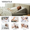 thumbnail image 4 of Almohada con forma de cuña Bedluxe de 10 pulgadas para aliviar el reflujo ácido, blanco/gris, 4 of 8