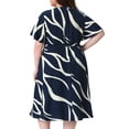 thumbnail image 4 of DARING DIVA Women's Plus Size Short Sleeve Notched V Neck Midi Dress 4X Royal Blue, 4 of 6