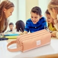 thumbnail image 3 of Clearance! FNGZ Stationery Bag Pencil Pouch Bag Cosmetic Pouch Stationery Pencil Case Office Pouch Large Pencil Student Office Stationery Pink, 3 of 7