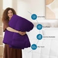 thumbnail image 5 of 100% Cotton All Season 1pc Box Stitched Comforter, Duvet Insert Cover, Pattern Solid Purple Color Super King (120"x120") Size Machine Washable Lightweight, 5 of 6