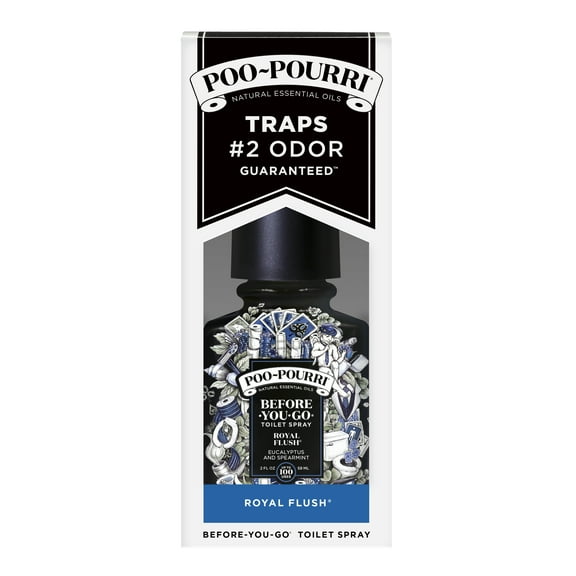 Poo-Pourri, Royal Flush, 2oz, Before-You-Go Toilet Spray, Eucalyptus and Spearmint, Essential Oils, Natural, Non Aerosol (Bathroom odor eliminating Air Freshener)