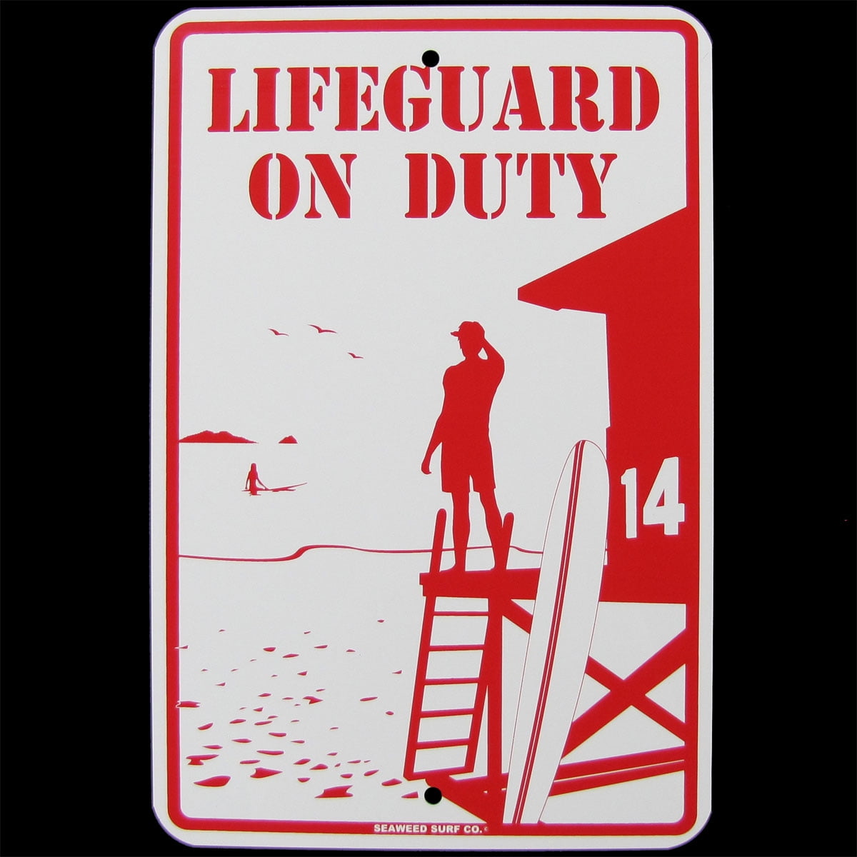 18x6 Inch Aluminum Matal Sign Lifeguard Sign Lifeguard On Duty Sign Beach Stand Pool Metal Aluminum Matal Sign C857 Waterproof Dustproof 45x15cm