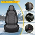 thumbnail image 4 of AOMSAZTO Car Seat Covers Front Seat Fit for Toyota Camry 2002-2024 2025: Waterproof Leather Automotive Seat Cushion Protector（Black + Gray), 4 of 7