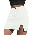 thumbnail image 5 of luvamia Skorts Skirts for Women Denim Mini Skirt Stretchy Side Slit with High Waisted Jean Shorts Size S-2XL Fit Size 4-22, 5 of 9