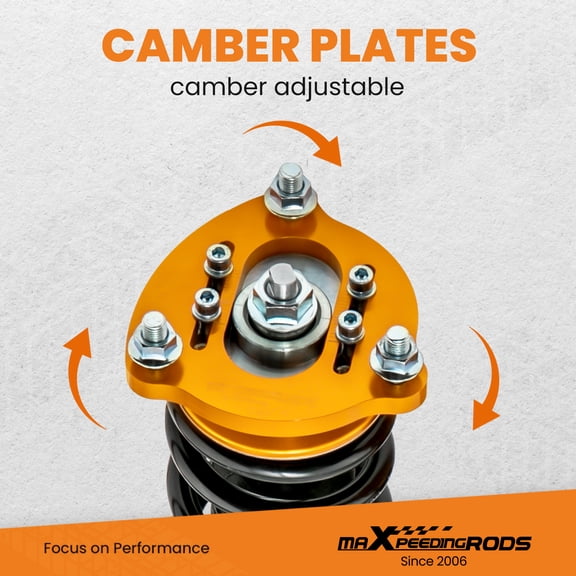 maXpeedingrods Coilovers for Honda Civic 2006-2011, Height Adjustable Coilovers Suspension Kit Struts, Preset Damping Shock Absorber Lowering Kit, Gold