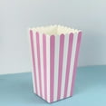 thumbnail image 2 of LOLIPPYY 40-Pack Striped Popcorn Buckets - Paper Containers for Movie Night, Carnival, Circus, French Fries, Candy, and Cookies, 2 of 7
