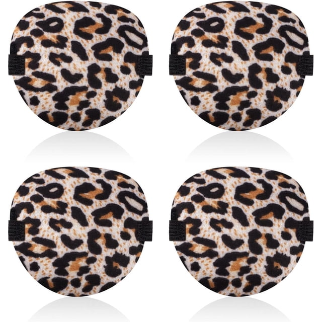 4pcs Eye Patches for Adults, Soft 3D Adjustable Lazy Eye Patches Leopard Printed Eye Patches for Left & Right Eye for Improving Weak Vision Strabismus, Surgery Recovery Period