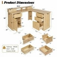 thumbnail image 5 of YINGYING  59" Modern L-Shaped Desk with Charging Station, Wooden Home Office Computer Desk with Monitor Stand, File Drawer & Removable Support Shelf for Study, Home Office, 5 of 15
